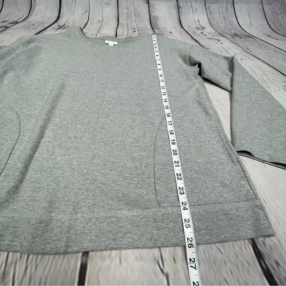 J. JILL Pure Jill very soft cotton gray long sleeve sweater tunic top, size L - Picture 9 of 11